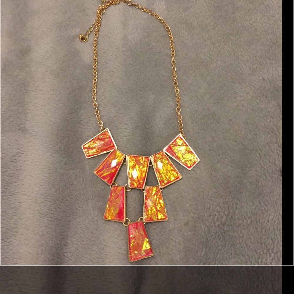 Orange stone necklace