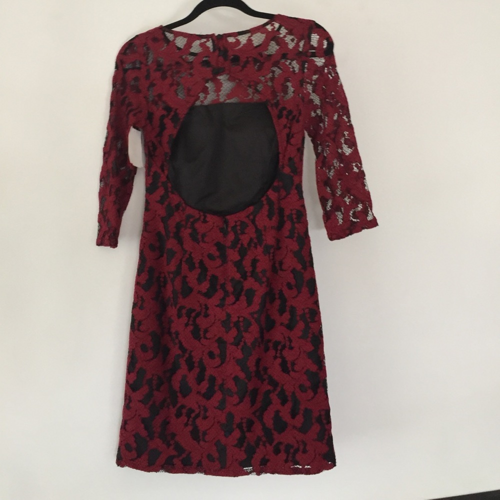 NWOT Aidan black / red lace embroidered dress 👗. - Picture 3 of 8