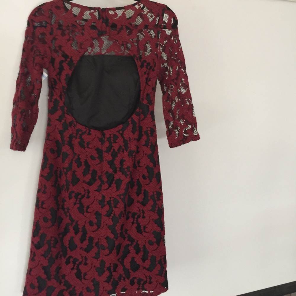NWOT Aidan black / red lace embroidered dress 👗. - Picture 5 of 8