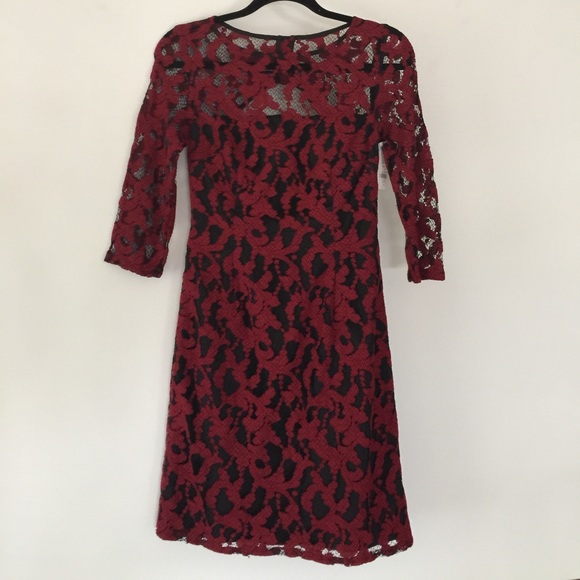 NWOT Aidan black / red lace embroidered dress 👗. - Picture 2 of 8