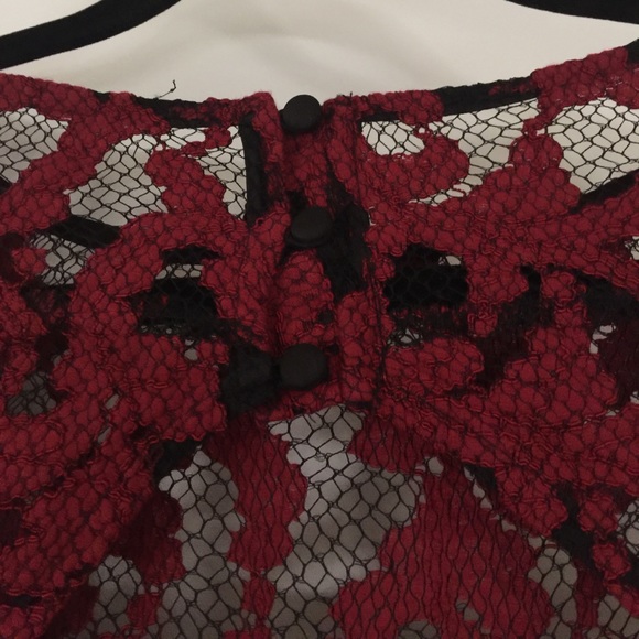NWOT Aidan black / red lace embroidered dress 👗. - Picture 4 of 8