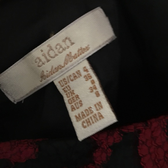 NWOT Aidan black / red lace embroidered dress 👗. - Picture 6 of 8