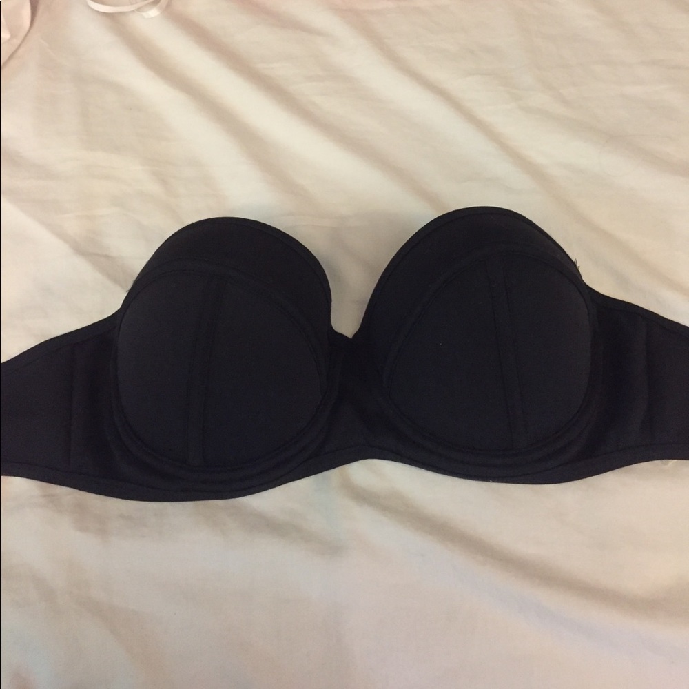 Black strapless bathing suit