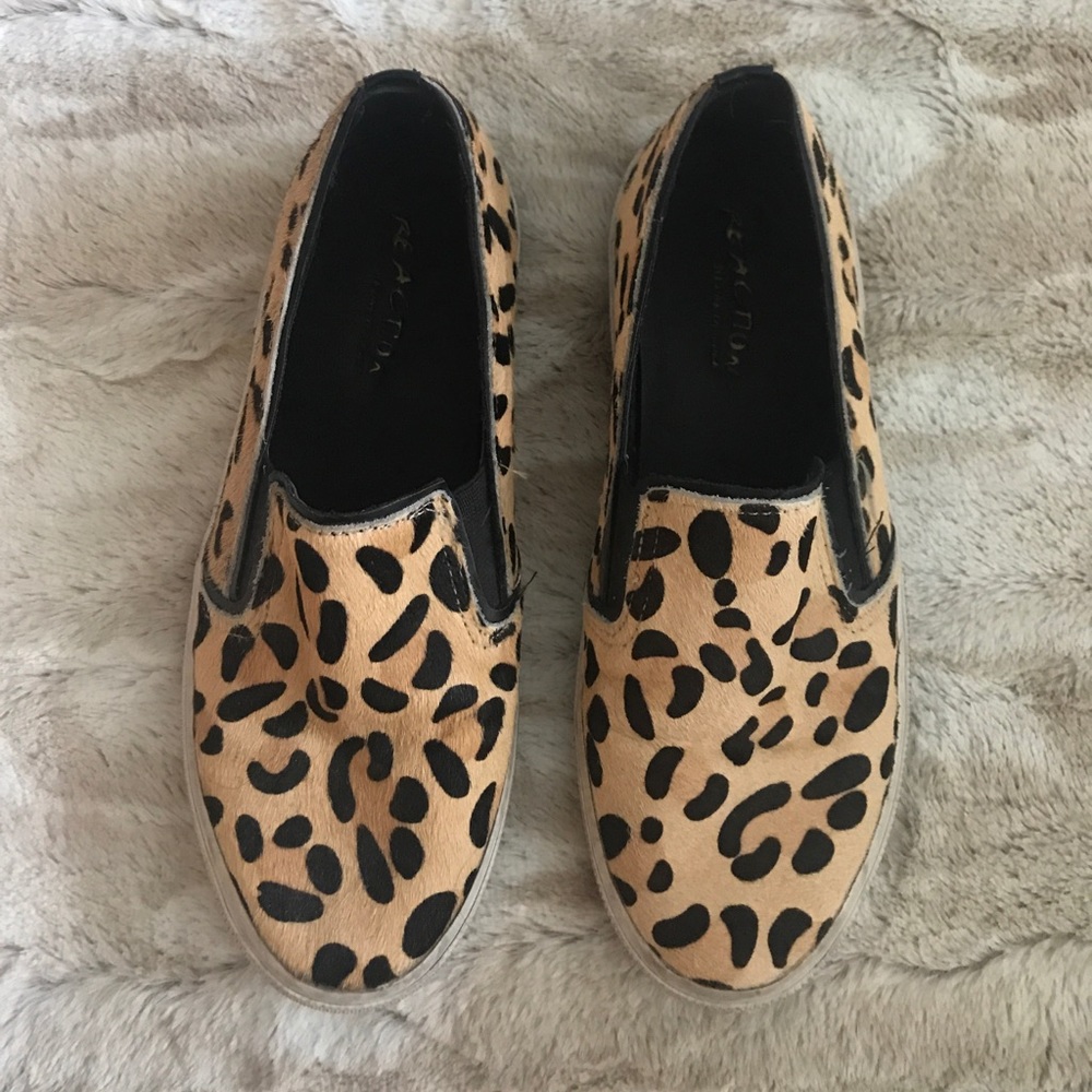 CALF HAIR LEOPARD PRINT SLIP ON SNEAKERS
