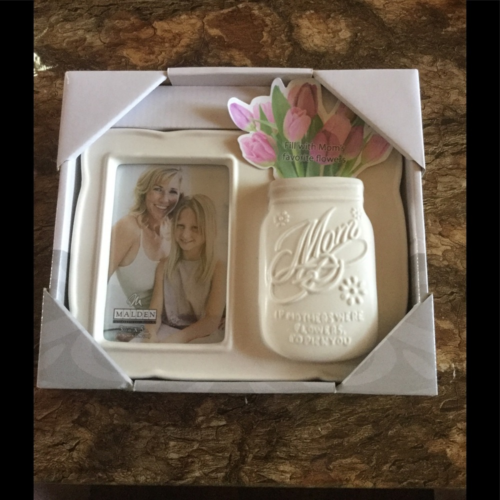 Mom Mason Jar Picture Frame & Vase