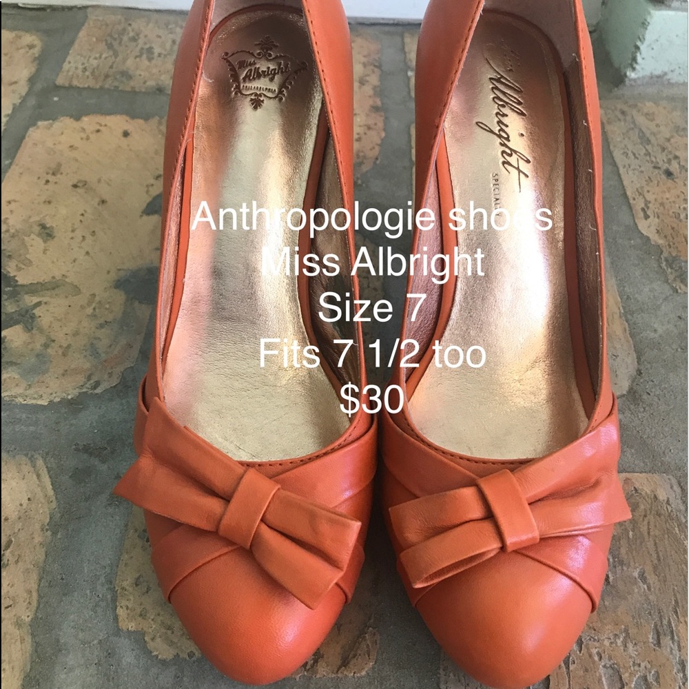 Anthropologie Orange Pumps