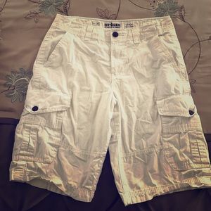 White Mens Cargo Shorts
