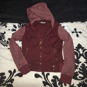 Burgundy zip up