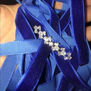Royal Blue Velvet Diamond Choker