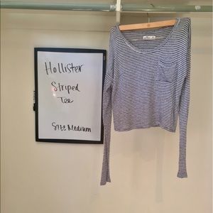 Hollister Striped Crop Tee
