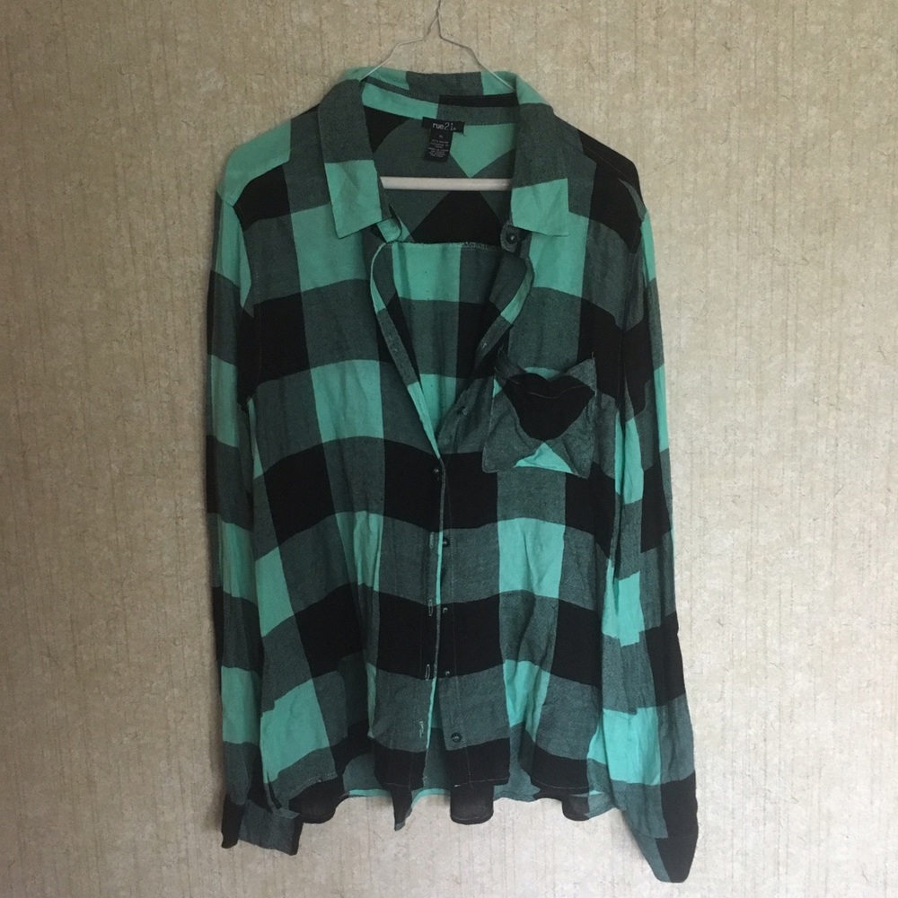Sea green flannel