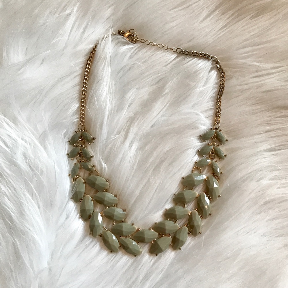 Green and gold wreath design statement necklace!