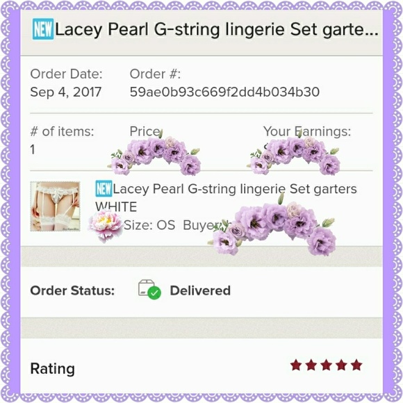 🆕Lacey Pearl G-string lingerie Set garters in Red - Picture 4 of 4