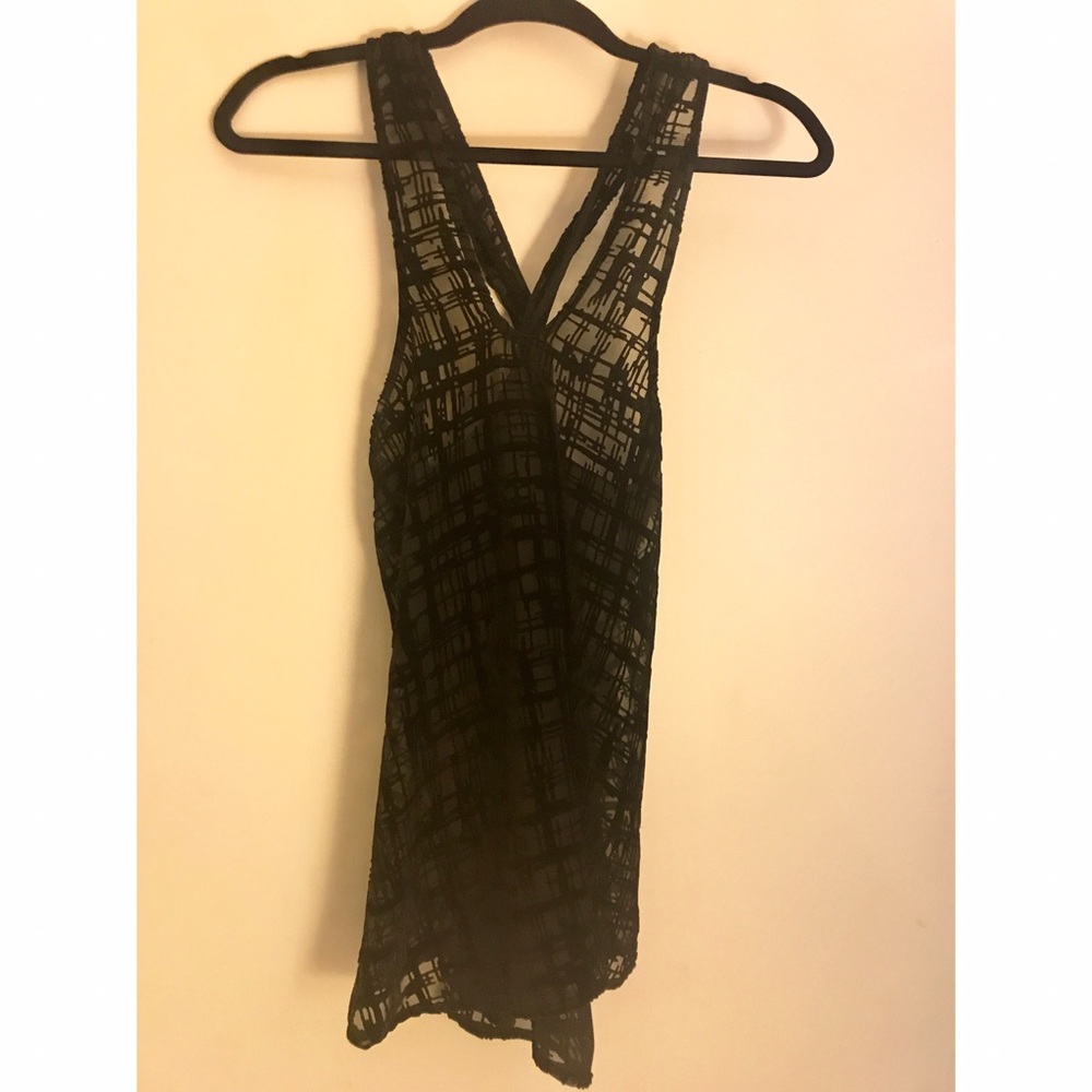 BB Dakota semi-sheer, black, tank top