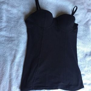 Material girl black bustier tank top