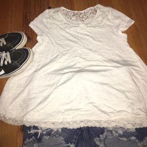 Cream lace t-shirt