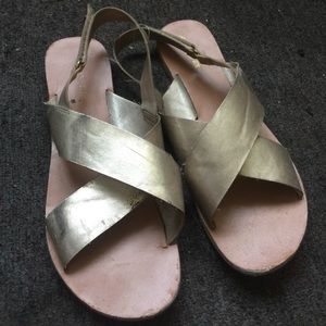 Gold Metallic Sandals
