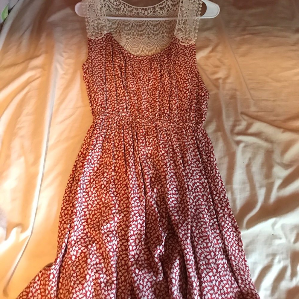 Beautiful Red and White Summer Dress