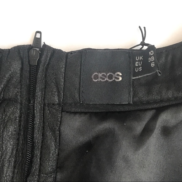 ASOS black leather skater skirt - Picture 3 of 8