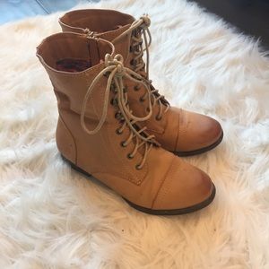 Bethany Mota Tan Combat Boots