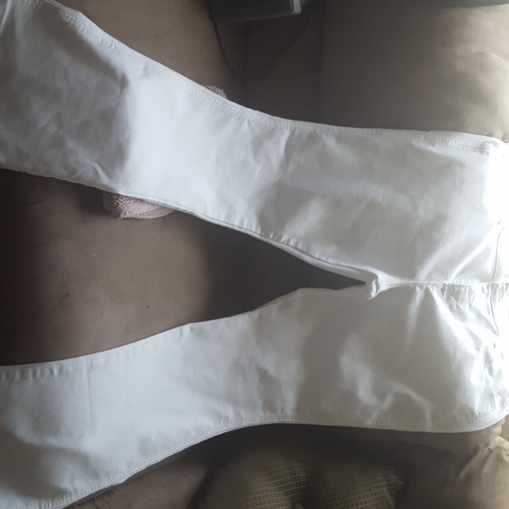 Hippiest hip hugger flare white jeans