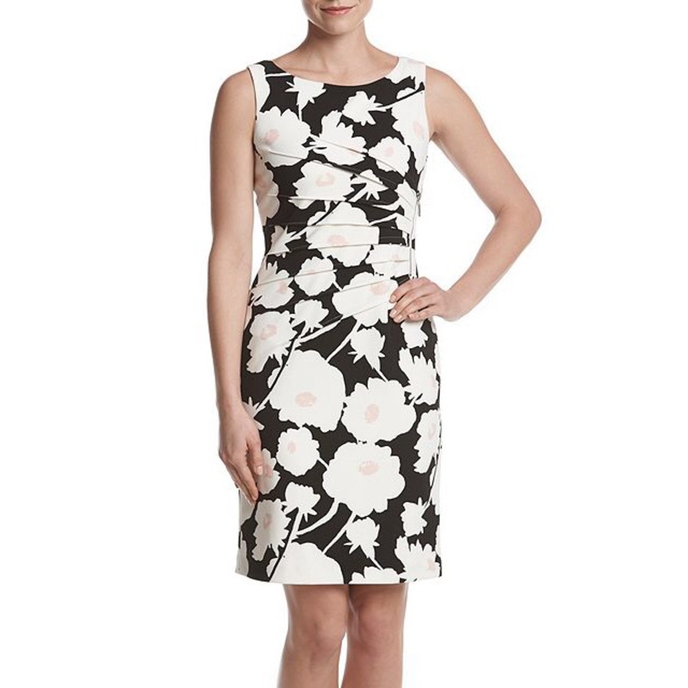 🎉HP🎉 Ivanka Trump Black and Pink Floral Dress