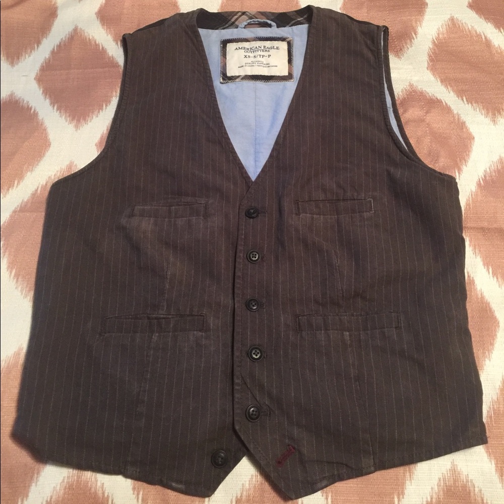 Gray pin-striped vest