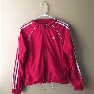 ADIDAS RED WINDBREAKER JACKET