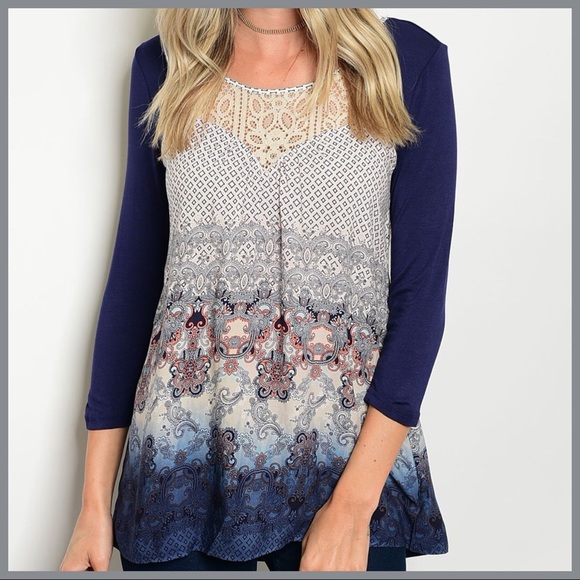 Tops - LAST ONE!!💙MULTI-PRINT TUNIC💙