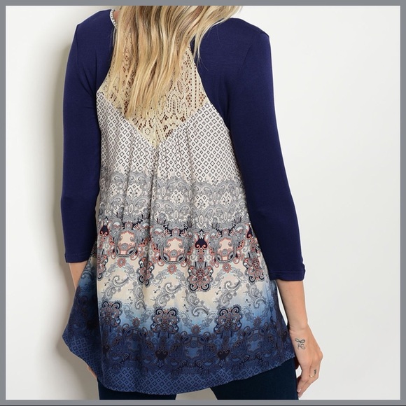 LAST ONE!!💙MULTI-PRINT TUNIC💙 - Picture 2 of 2