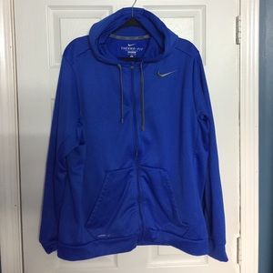 Nike XL Blue Hoodie Therma Fit zipper