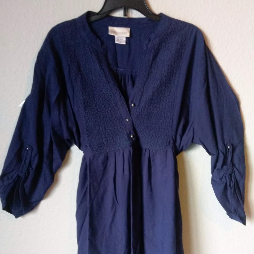 🔴 Navy Babydoll Maternity Blouse
