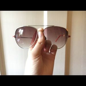 Red Aviator sunglasses from local store