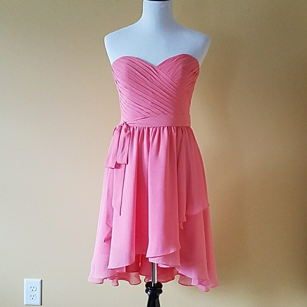Mori Lee Coral Strapless Dress