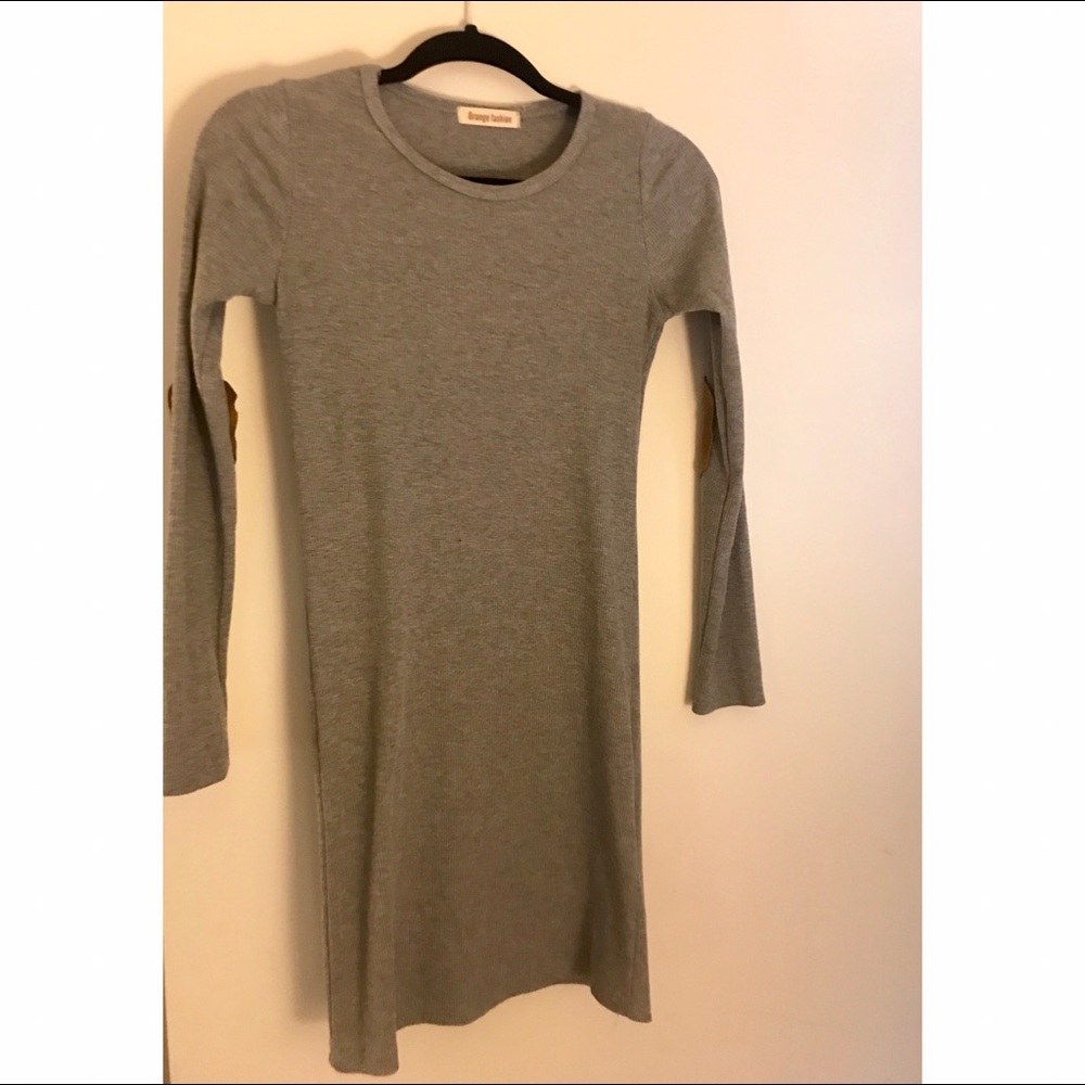 Orange fashion sweater dress