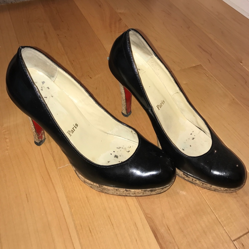 Christian Louboutin Patent Leather & Cork Pumps