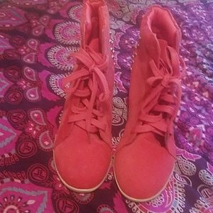 High top velvet shoes