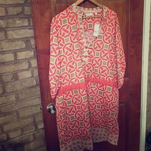 NY&Company Pink Print Dress - Size L- New