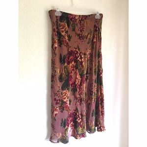 Mauve Floral Midi Skirt