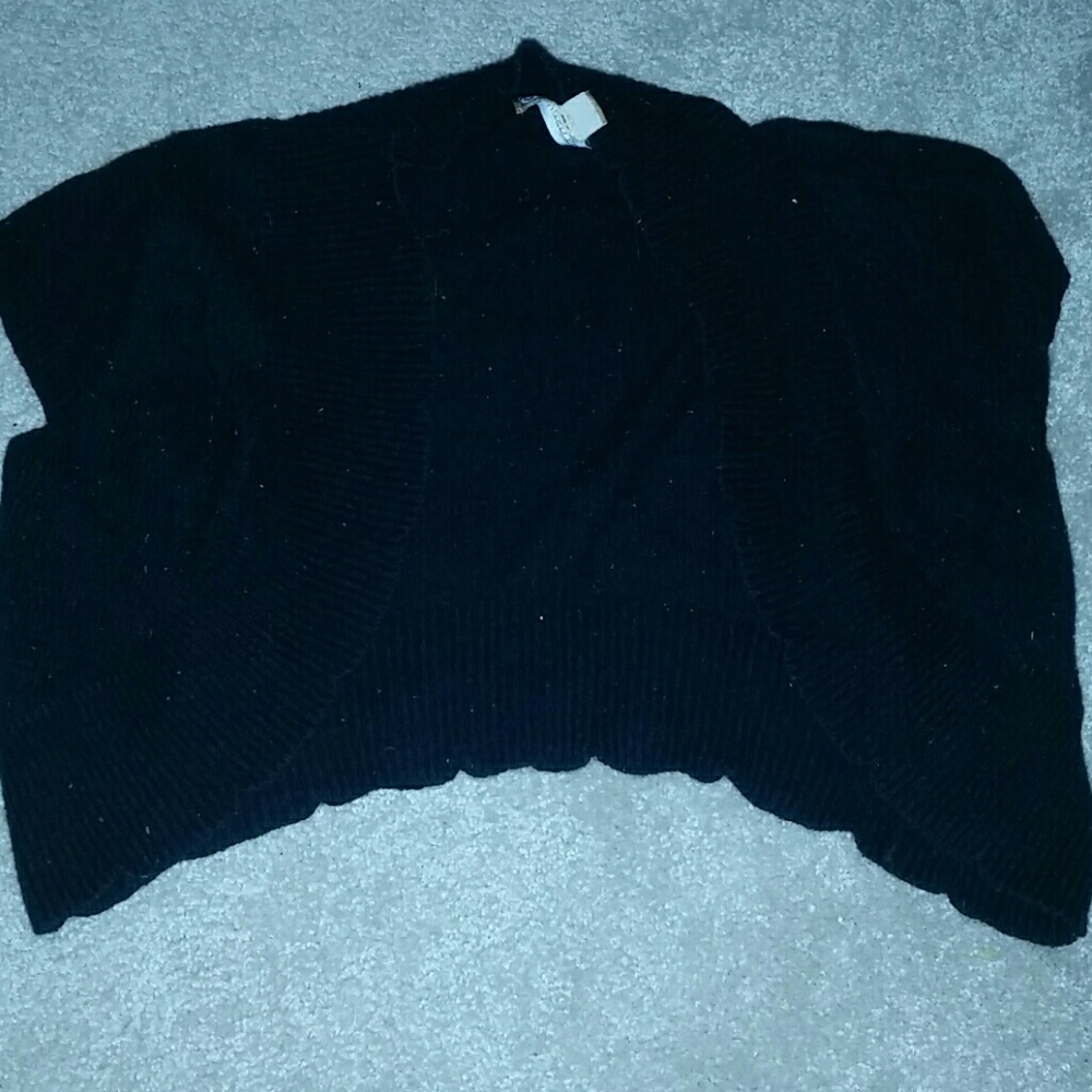 Short black cardigan