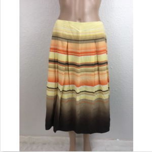 Talbots Size 10 pure silk LONG Multi Color Skirt