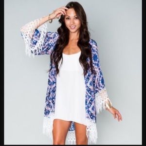 Show Me Your Mumu Purple Haze fringe Kimono