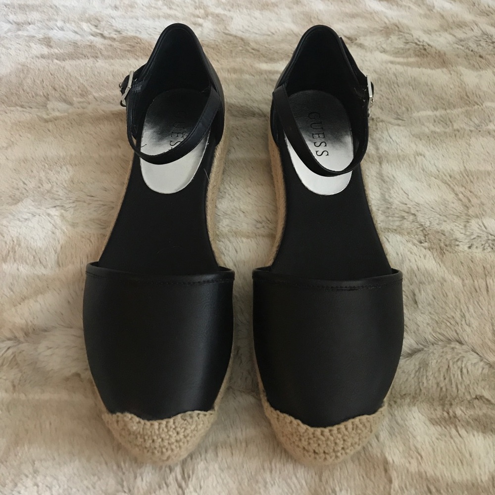 GUESS FAUX LEATHER ESPADRILLES