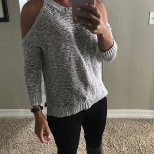 Express cold shoulder knit sweater
