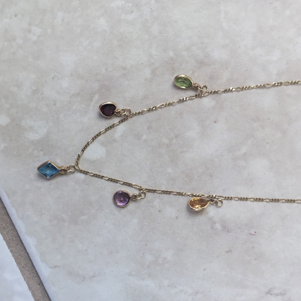 🌈 ❤️Final SALE! 14K Gemstone Necklace