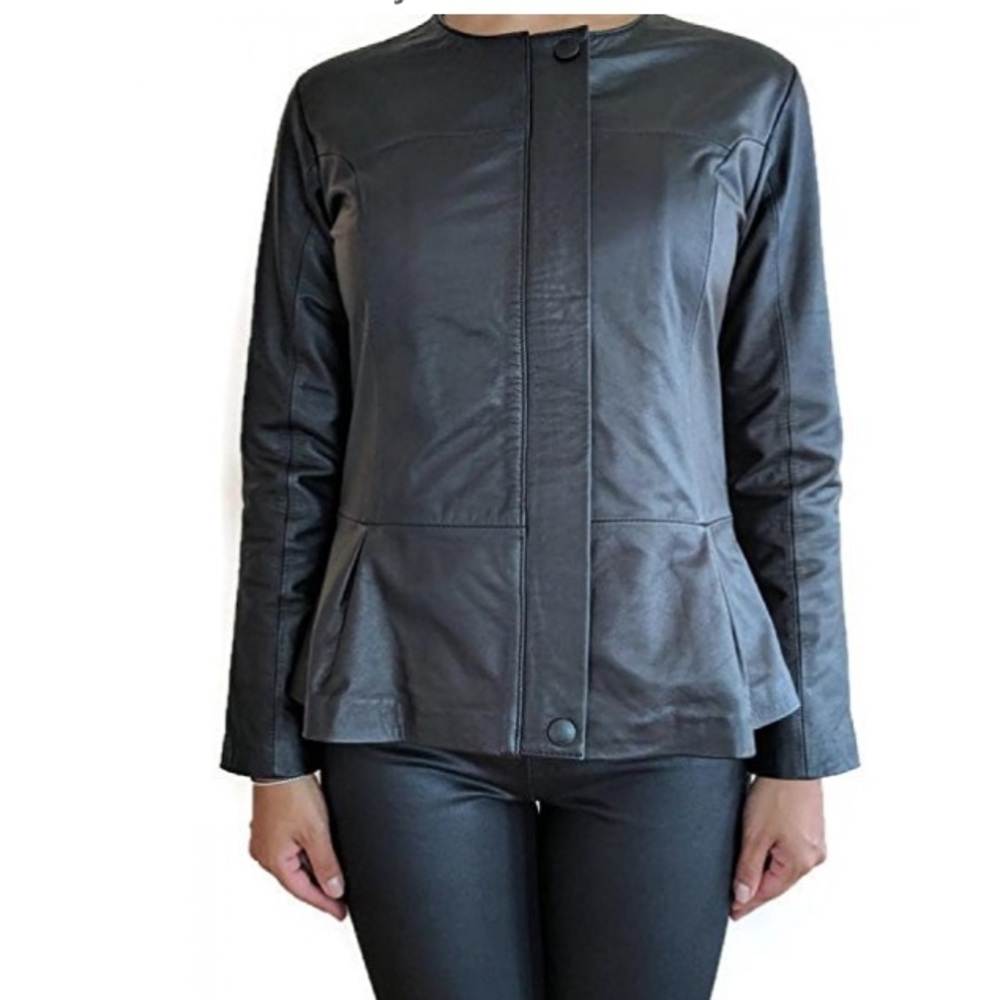 Women's Elegant Black Leather Jacket