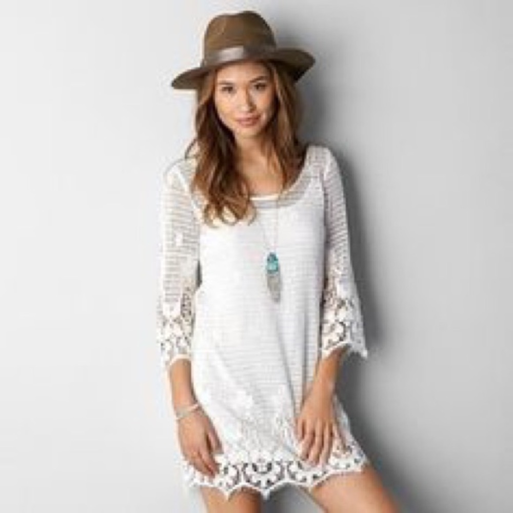 White crochet American Eagle dress