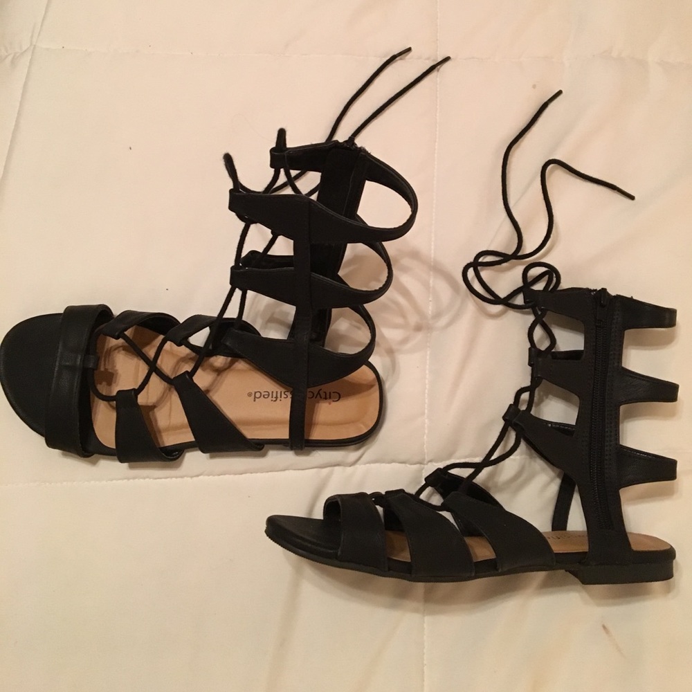 Black strappy sandals