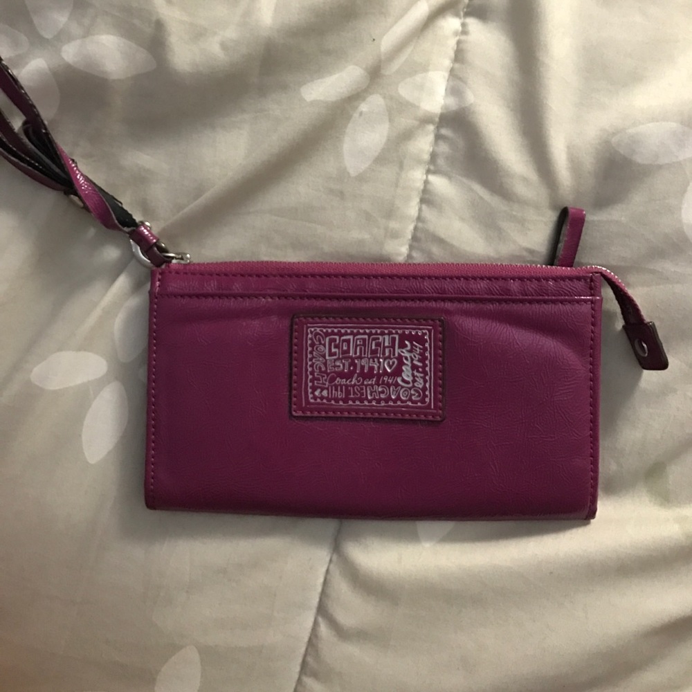 Purple Coach wristlet