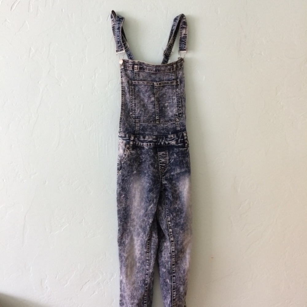 acid washed long overalls
